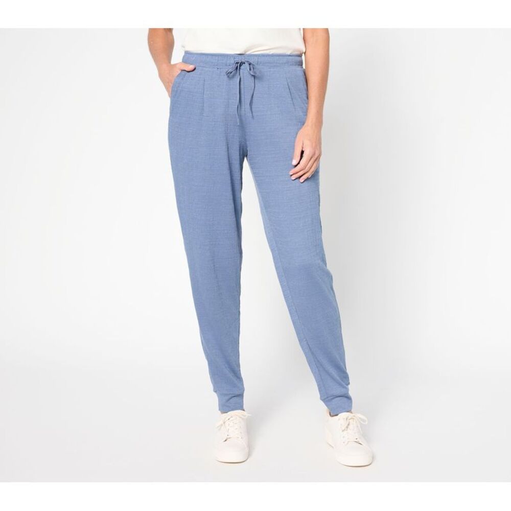Cuddl Duds Women's Plus Sz Pants 1X Make Your Selection: Slub Knit Blue A723019